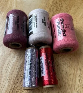 5 NOS Purr-Fect Punch PUNCH STICKGARN GARN 225 Yard 2 Metallic NEU - Bild 1 von 3