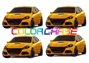 Color Chasing LED Headlight Flow Halo kit for Dodge Dart 14-16 - Picture 1 of 9