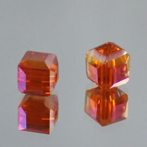 4mm 6mm Crystal bead Glass Beads Cut Faceted Square Shaped for Jewelry Making