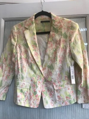 Chaqueta corta Avril ELIE TAHARI Key Lime 63 % lino/32 % rayón talla 8 $390,00 Foto 1 de 4