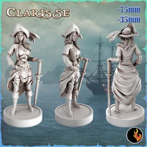 Clarisse - Pirate Girls /TTRPG/3D Printed/Unassembled/Unpainted/GK/RKS3D - Picture 1 of 2