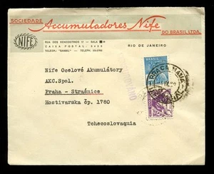 BRASIL CZECHOSLOVAKIA CENSOR 1939 ADVERTISING ENVELOPE NIFE - Picture 1 of 1