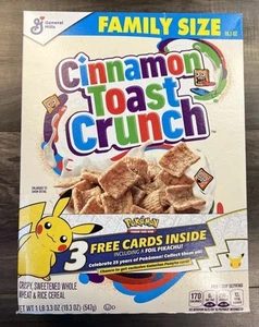 Foil Pikachu Cinnamon Toast Crunch Pokemon 25th Anniversary Collectible Cereal - Picture 1 of 2