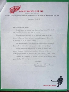 1970 Detroit Red Wings Olympia Stadium Gordie Howe Letter Chicago Blackhawks - Picture 1 of 4