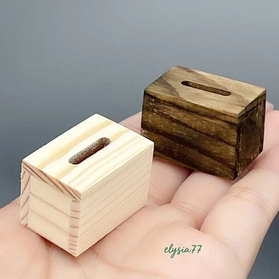 Dollhouse Miniature 1:12 Scale Ornaments Tissue Box Dining Room Wooden Desktop - Image 1 of 4