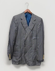 Maus & Hoffmann Seidenjacke Muster Print blau und beige  - Bild 1 von 9