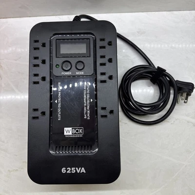 W Box OE-625V8LCD2 UPS Battery Backup 625VA/390W LCD Surge Protector No Battery - Image 1 of 4