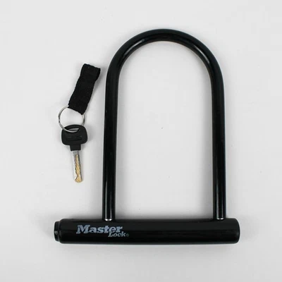 Master Lock Heavy Duty Outdoor Bicycle Keyed U-lock Black W/ 1 Key 8" - Image 1 of 4