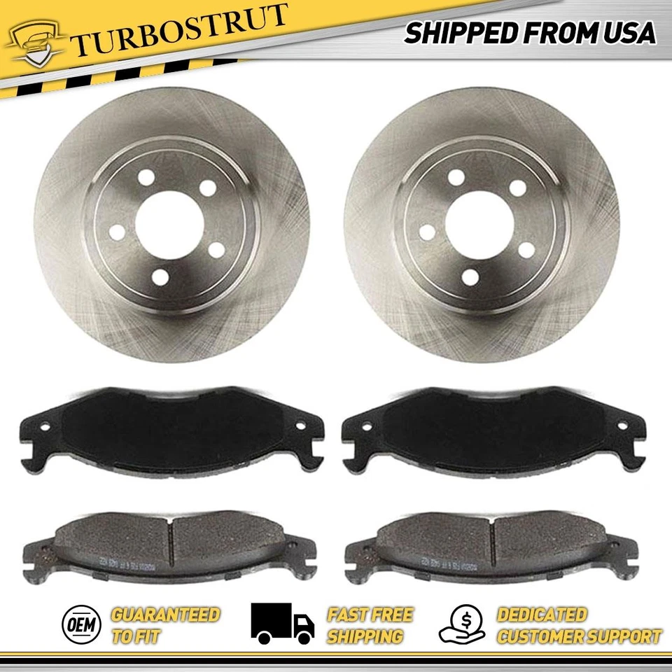 OE Front Brake Rotors Brake Pads for 1992 1993 AM General Hummer 6.2L - Image 1 of 4