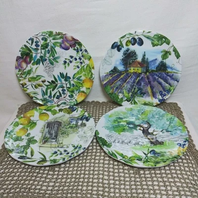 Michel Design Works 8" Melamine Campagna Plate Set of 4 Mediterranean Fields - Image 1 of 4