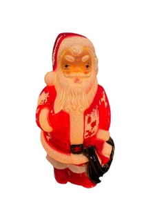Vintage illuminato piccolo SANTA CLAUS soffiaggio stampo IMPERO 1968 13" decorazione natalizia USA - Foto 1 di 8
