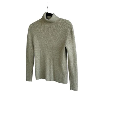 Suéter de cuello alto tejido acanalado 100 % cachemir tostado camel Lands' End talla mediana Foto 1 de 4