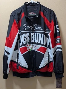 Members Only Looney Tunes Bugs Bunny Jacket Black and Red Size Large New - Picture 1 of 10