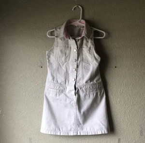 Cherokee Dress Y2K Light Tan Khaki Button Down Casual Sleeveless Dress XS 4/5 - Picture 1 of 11