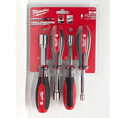 Milwaukee 48-22-2444 SAE HollowCore 1/4, 5/16, 7/16, 9/16 Nut Driver Set - 4 PC - Image 1 of 2