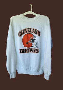 VTG Trench Cleveland Browns Sweater Men's NFL Streetwear See Measurements For Sz - Picture 1 of 12