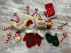 Assorted Felt Christmas Ornaments Candy Cane Garland - Picture 1 of 5