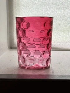 Antik Rubina Glas sechsreihig gepunktet Becher umgekehrt EAPG Hobbs Brockunier - Bild 1 von 8