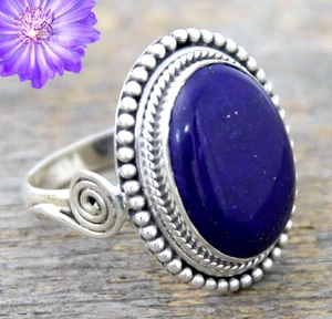 Natural Lapis Lazuli Gemstone Handmade 925 Sterling Silver Jewelry Ring All Size - Bild 1 von 9