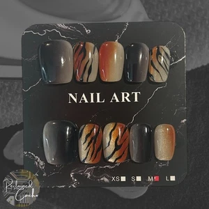 Uñas cuadradas cortas Ombre Tiger - talla mediana - Imagen 1 de 2