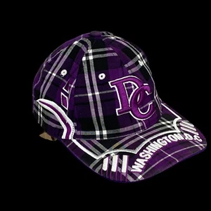 Sombrero Washington D.C. City Hunter Ajustable Púrpura y Blanco a Cuadros Unisex Adulto - Imagen 1 de 8