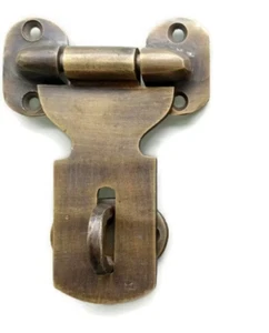 heavy Small catch hasp latch vintage style BOX antiques 3" solid 100% brass - Picture 1 of 5