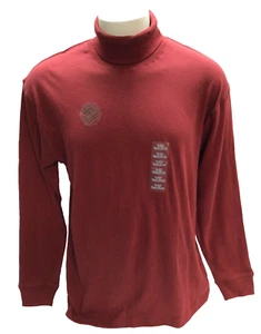 Size Large St Johns Bay Interlock Turtleneck Shirt Dark Red NWT - Picture 1 of 12