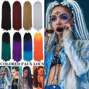 Afro Faux Locs Crochet Braid Hair Extensions Long Dread Lock Festival Dreadlocks - Picture 1 of 36