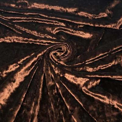 Terciopelo elástico aplastado marrón profundo liso Foto 1 de 4