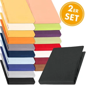 2er Spannbettlaken Bettlaken Jersey 100% Baumwolle Spannbetttuch Boxspringbett - Bild 1 von 31