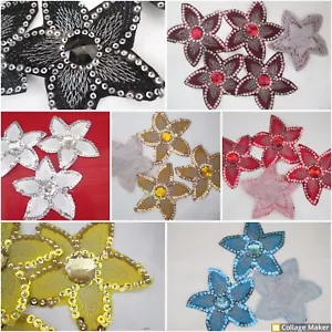 Juego de 12 piezas color deseado flores aplicación imágenes para planchar lentejuelas 9 cm ABMix1 DE - Imagen 1 de 14