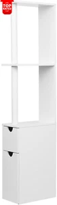 118cm Bathroom Storage Cabinet Corner Shelf Wall Unit Space Saving White - Picture 1 of 12