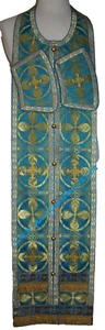 Set Comunione Blu Stola e Polsini 43 3/4" 111 cm PRONTO PER LA SPEDIZIONE! - Foto 1 di 3
