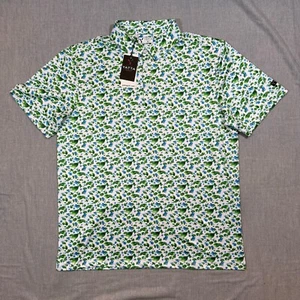 Yatta Golf Shirt Men's XL Polo Hawaiian Lime Graphic Stretch Performance Casual - Picture 1 of 11