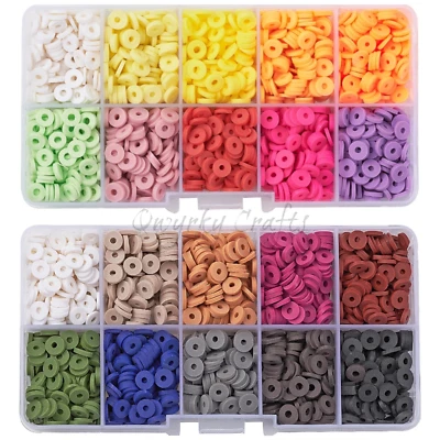 Polymer Clay Beads 6mm Heishi Flat Round Mixed Colours Box Of Approx 1500pcs - Image 1 of 4