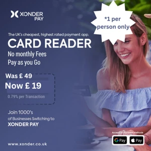 Xonder All-in-One Card Reader for Takeaways– Accept Visa, Mastercard, Amex - Picture 1 of 2