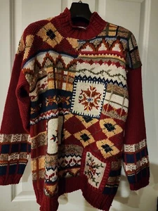 NWT vintage Tiara christmas sweater L Ramie Cotton Knit Hong Kong Gorgeous Soft - Picture 1 of 10