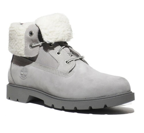 Timberland Donna Tiglio Legno Impermeabile Pieghevole Teddy Pile Grigio A1GYB
