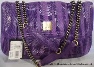 NEW w/TAGS MCM MUNCHEN PURPLE SNAKESKIN SHOULDER/ HANDBAG RTL $880 NG56 - Picture 1 of 12