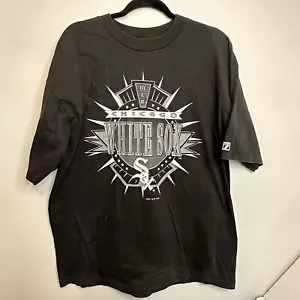 Vintage Chicago White Sox Logo 7 T-Shirt Size XL 1993 Black RARE Graphic - Picture 1 of 7