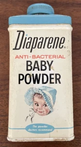 Vintage Advertising Diaparene Anti-Bacterial Baby Powder Original Tin Circa 1960 - Picture 1 of 6