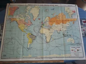 Vintage Webster-Knowlton-Hazen A.J. Nystrom & Co. Euro Map Colonial Powers MM11 - Picture 1 of 12