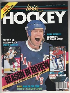 September 30, 1992 Inside Hockey Magazine----Messier & Lemieux - Picture 1 of 2