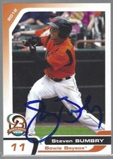 2012 Grandstand Bowie Baysox Steven Bumbry IP autograph signed card