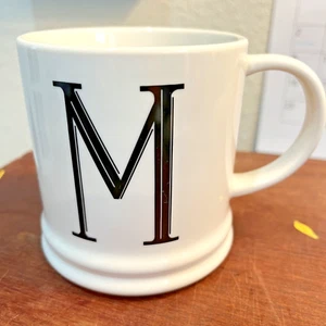 Monogram Coffee mug "M" Reminiscent of Old style shaving Mug - Picture 1 of 5