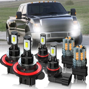 For Ford F250 F350 F450 F550 Super Duty 2005-2018 LED Headlight + Fog+Turn Bulbs - Picture 1 of 16