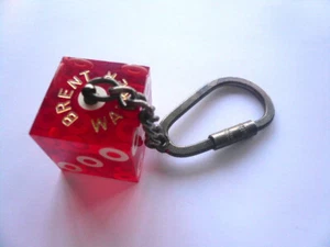 DICE Keyfob Brent Walker Casinos Red Key Fob / Keyring Vintage Rare - Picture 1 of 6