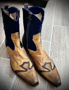 Mark Nason Dallas Galveston Navy Pony Hair Mens Sz 11 Italian Designer Collector - Picture 1 of 18