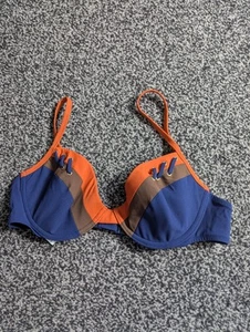 La Perla Bikini Top UK 14 Blue Colourblock Swimwear - Picture 1 of 4