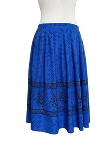 Vintage ST MICHAEL. Blue And Black Pleated Skirt. Size 18*. Made In The U.K. - Picture 1 of 8
